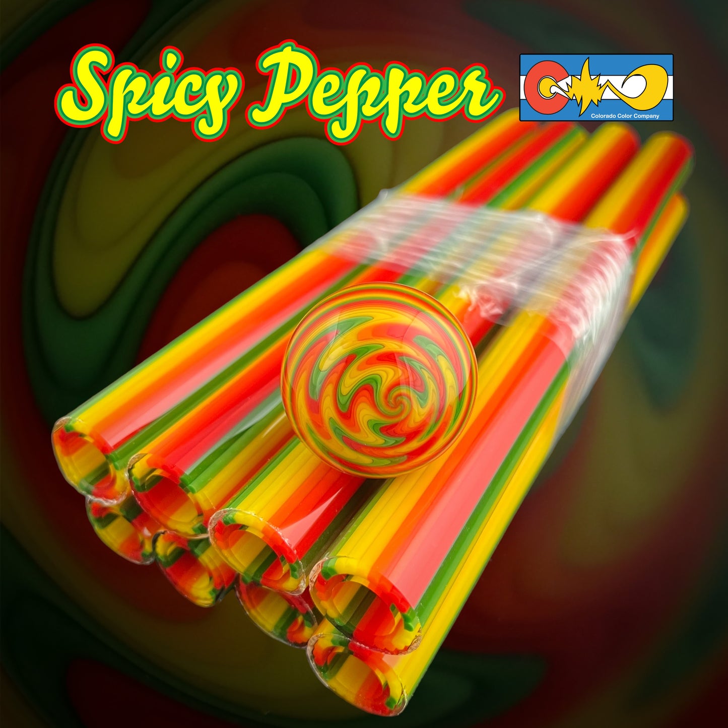 Spicy Pepper – Vac Stack – Borosilikatglas – COE 33 – ausgekleideter Schlauch