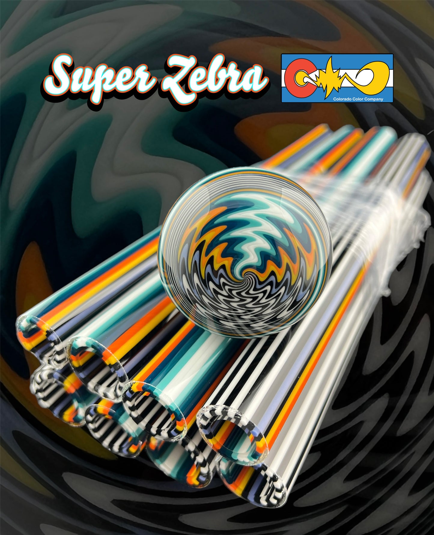 Super Zebra – Vac Stack – Borosilikatglas – COE 33 – ausgekleideter Schlauch